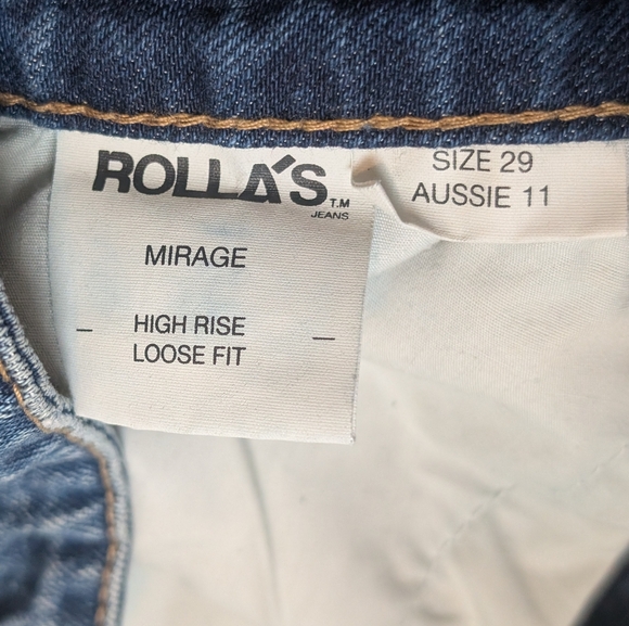 Rolla's Mirage Short - Jenna Blue High Rise Loose Fit Denim Shorts, Size 29 / AU - Picture 6 of 6
